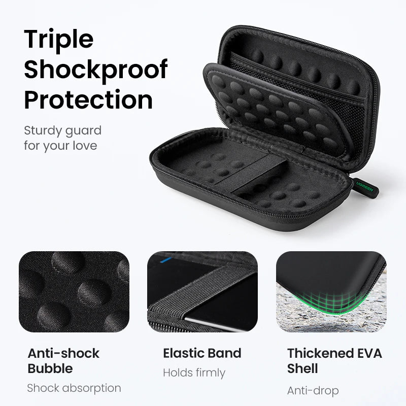 UGREEN Hard Disk Drive Case for 2.5-inch External Hard Drive Box for Power Bank Storage Case Travel Bag - Supersell