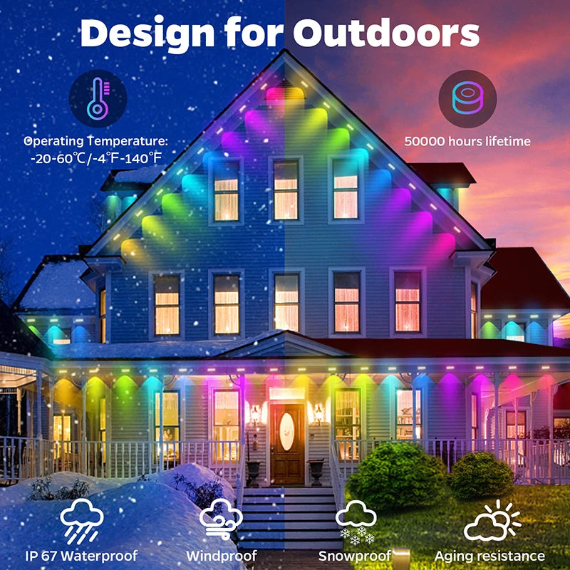 Permanent Outdoor LED Lights Waterproof Alternative for Eufy Lights - Supersell
