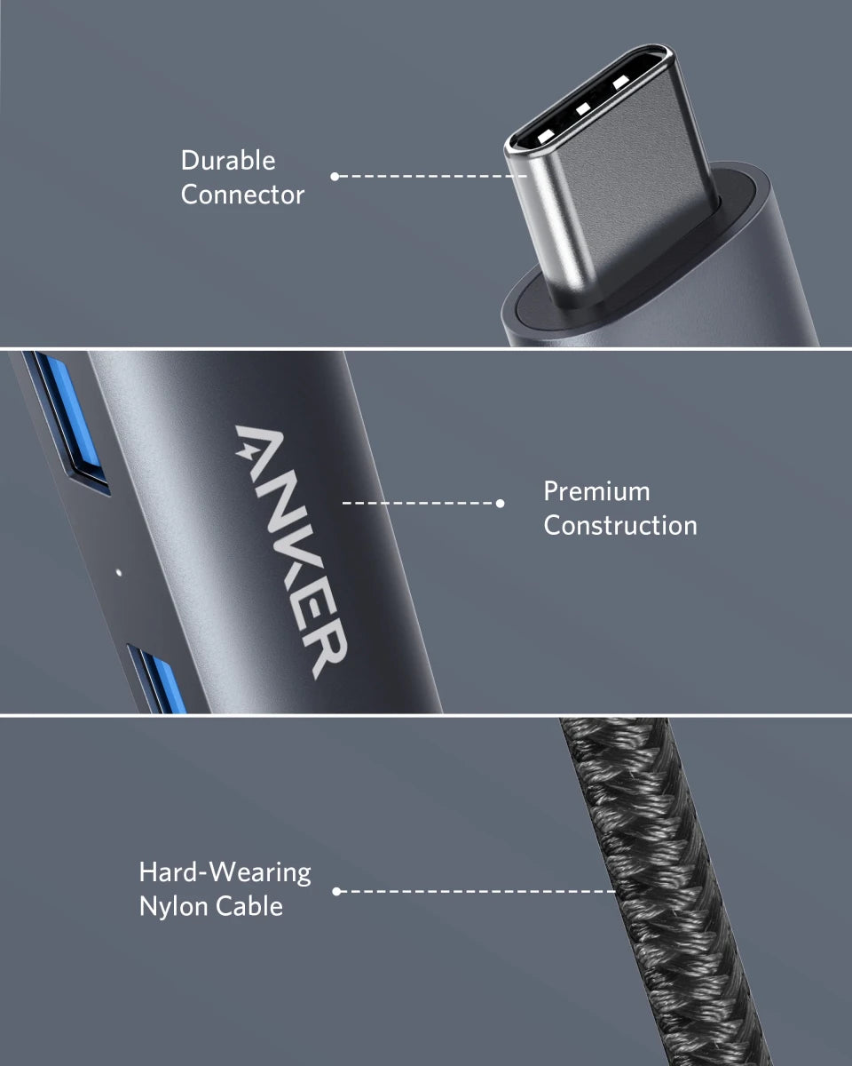 Anker USB Hub Adapter 5 - in - 1 with 4K USB C to HDMI - Supersell
