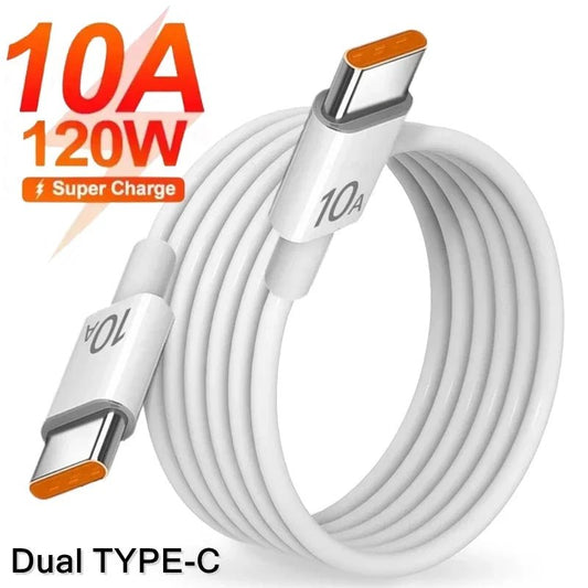 120W 10A Fast Charger PD Dual USB C To Type C Quick Charging Cable - Supersell