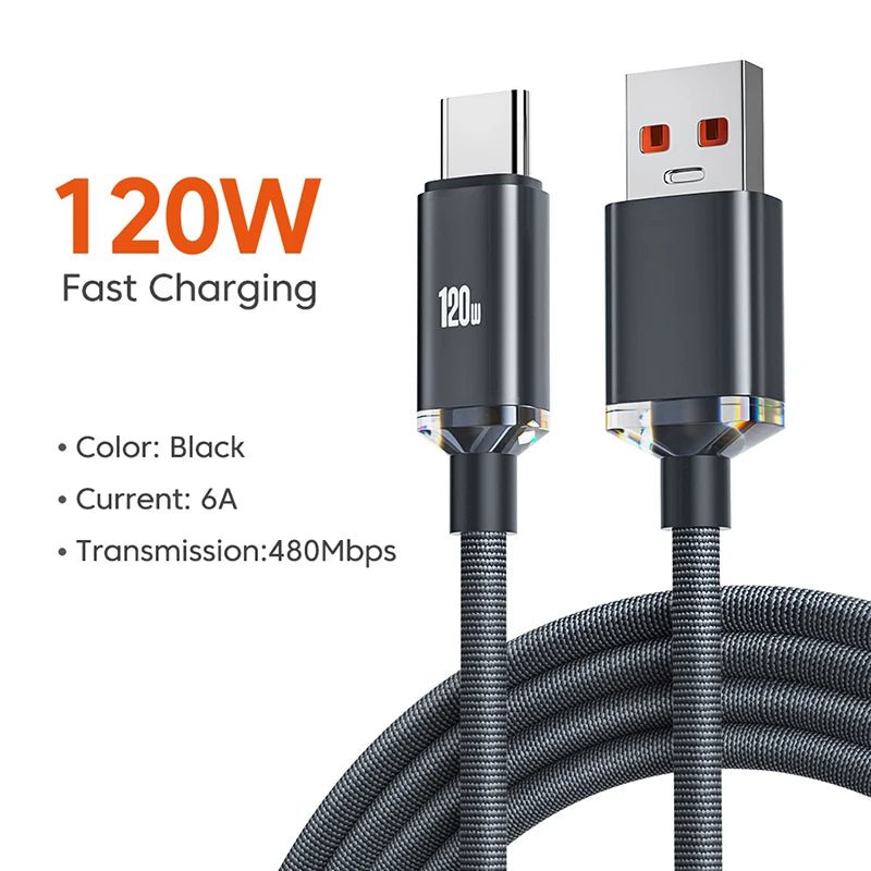 120W 6A Fast Charge USB Type C Quick Charge Cable For Smartphones - Supersell