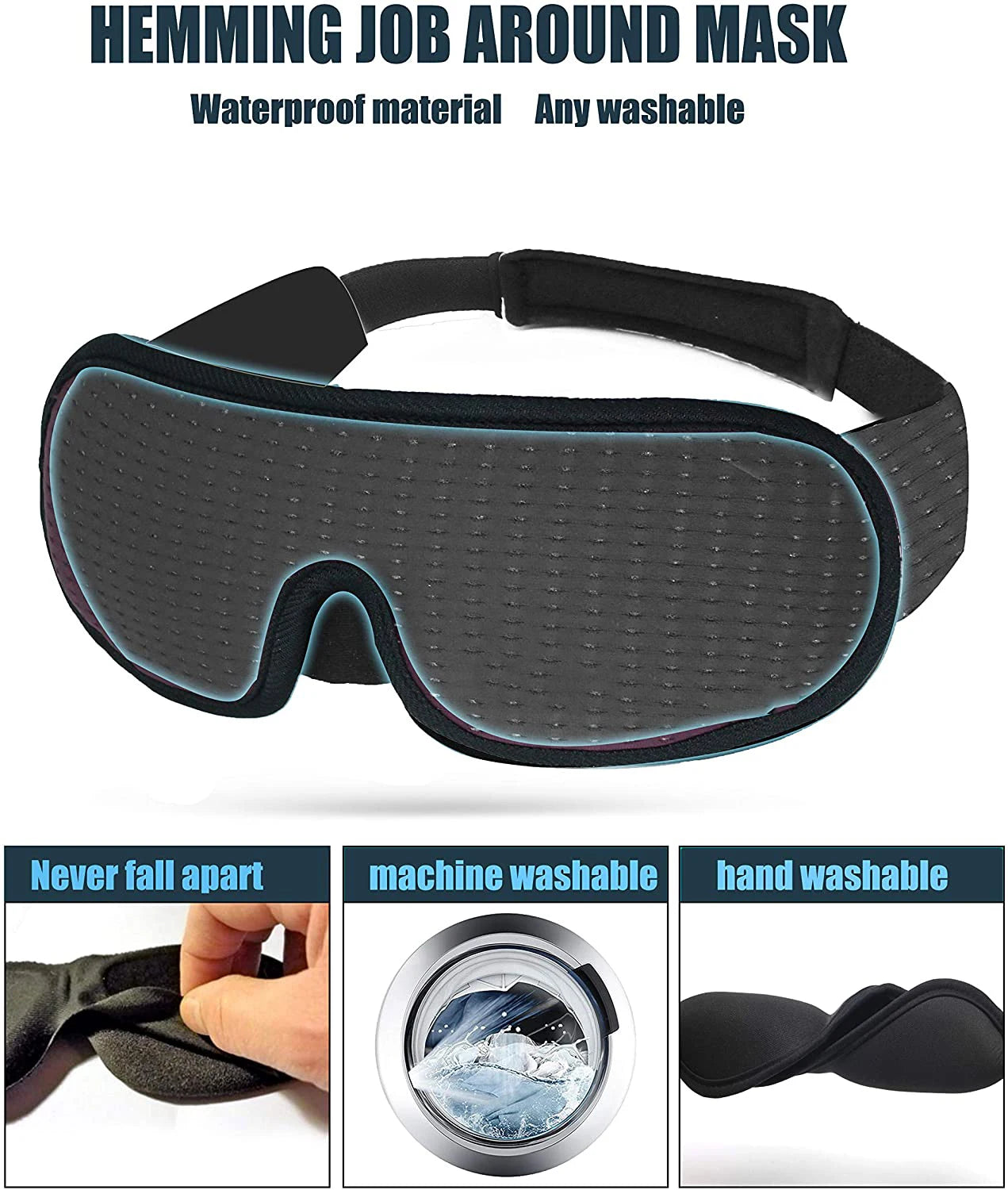 3D Mask for Sleep Eye Mask Lights Blockout Soft Pad - Supersell 