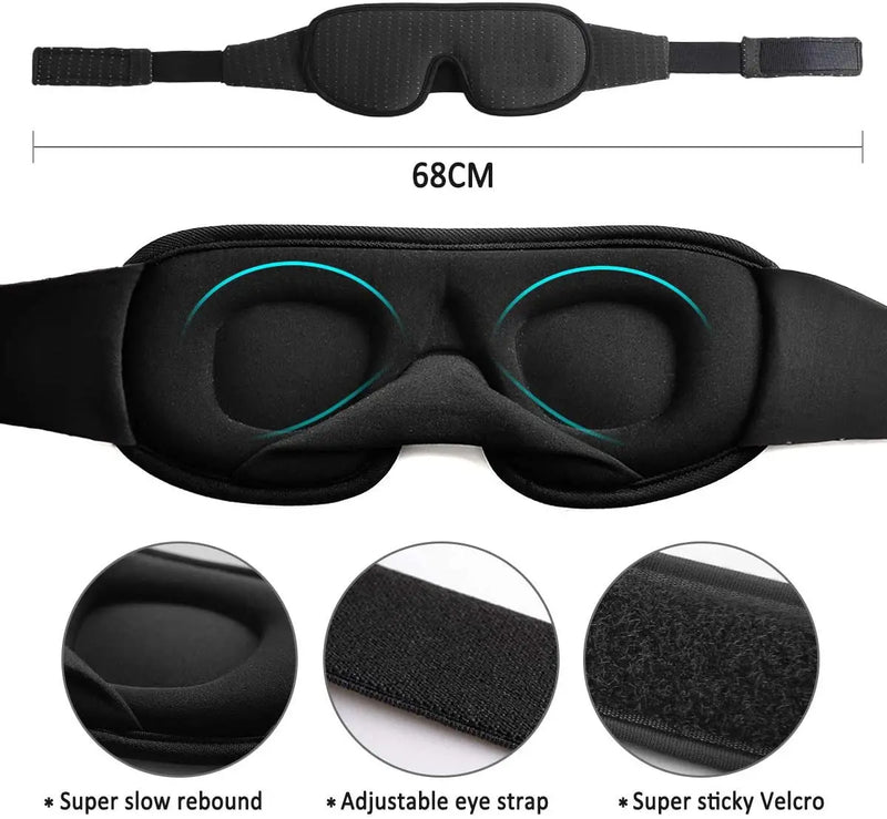3D Mask for Sleep Eye Mask Lights Blockout Soft Pad - Supersell 