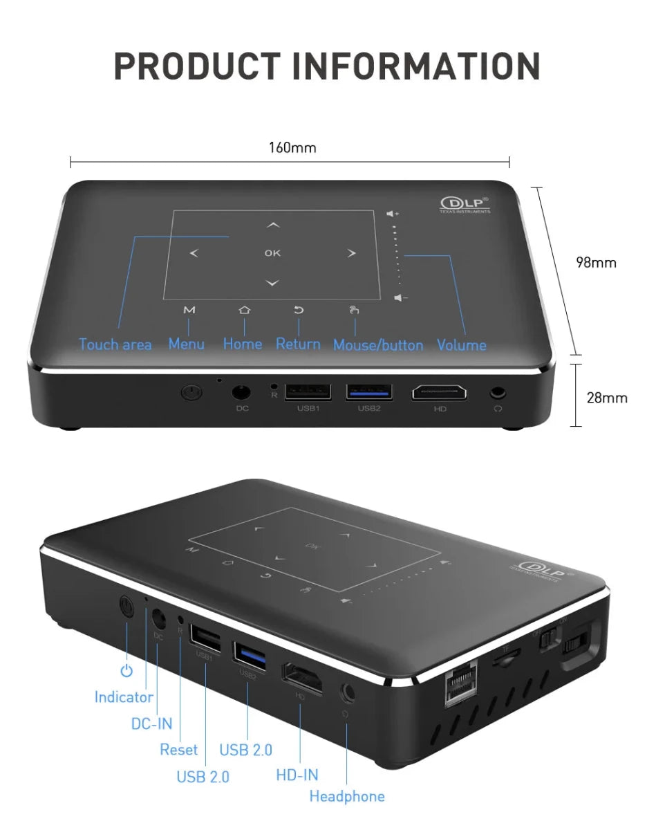 3D Portable DLP Mini Pocket Projector - Supersell