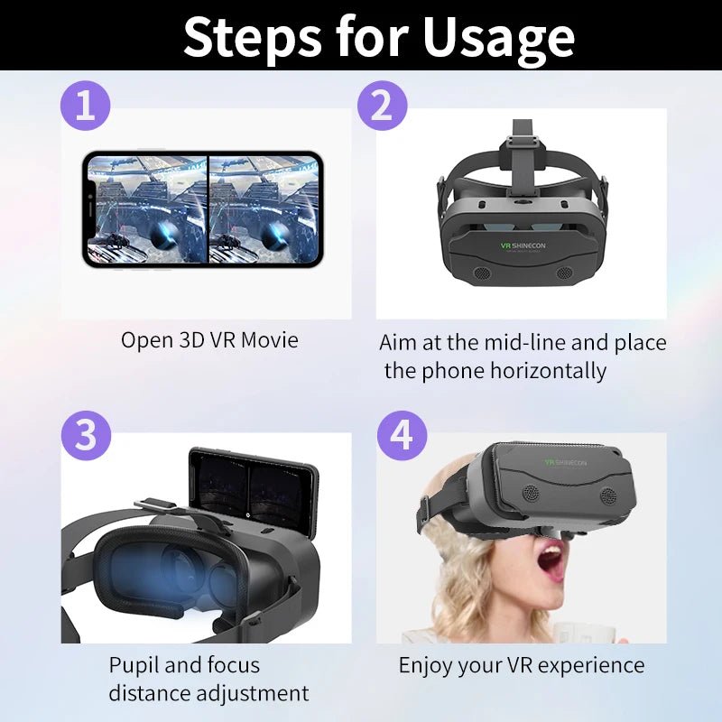 3D VR Glasses Virtual Reality Headset for Smartphones - Supersell