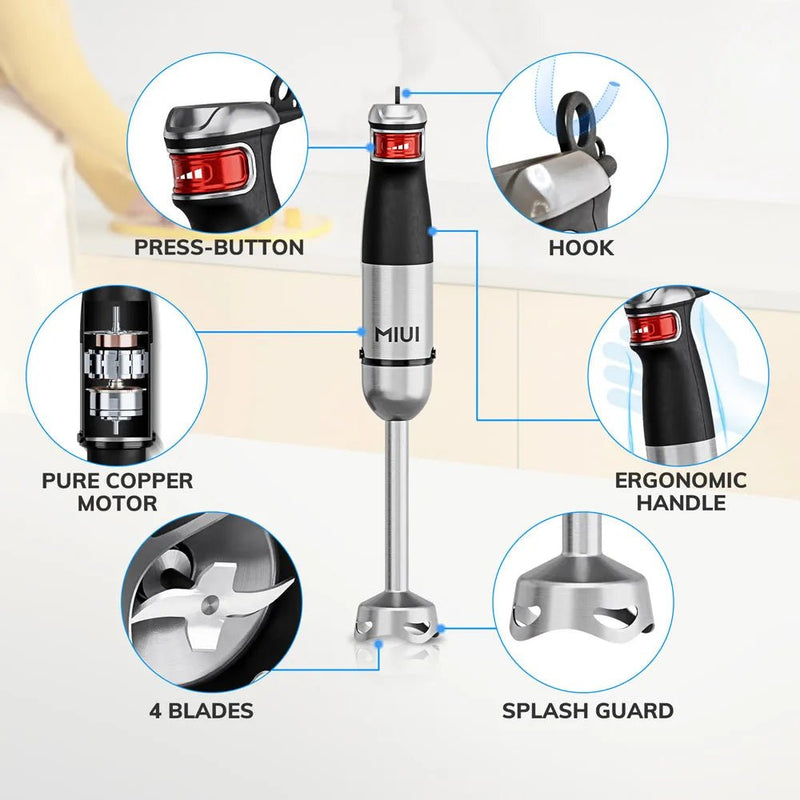 6 - in - 1 Handheld Stick Blender – 1200W Multi - Purpose Immersion - Supersell