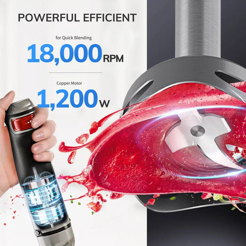 6 - in - 1 Handheld Stick Blender – 1200W Multi - Purpose Immersion - Supersell