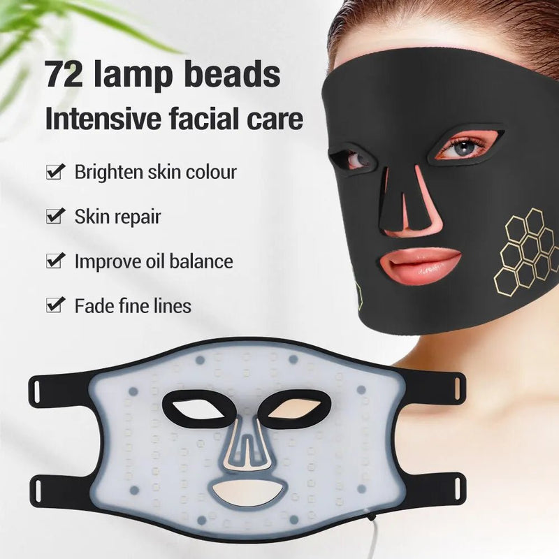 72 LED Photon Beauty Mask - USB Skin Rejuvenation, Fine Lines, Brightening & Repair - Supersell