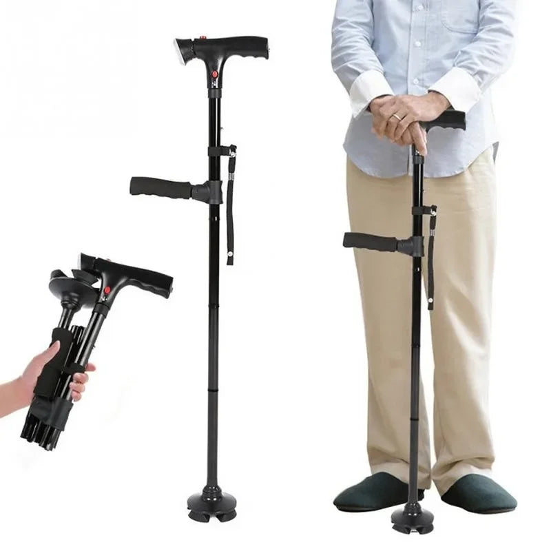 Collapsible Telescopic Folding Cane LED with Alarm - Supersell 