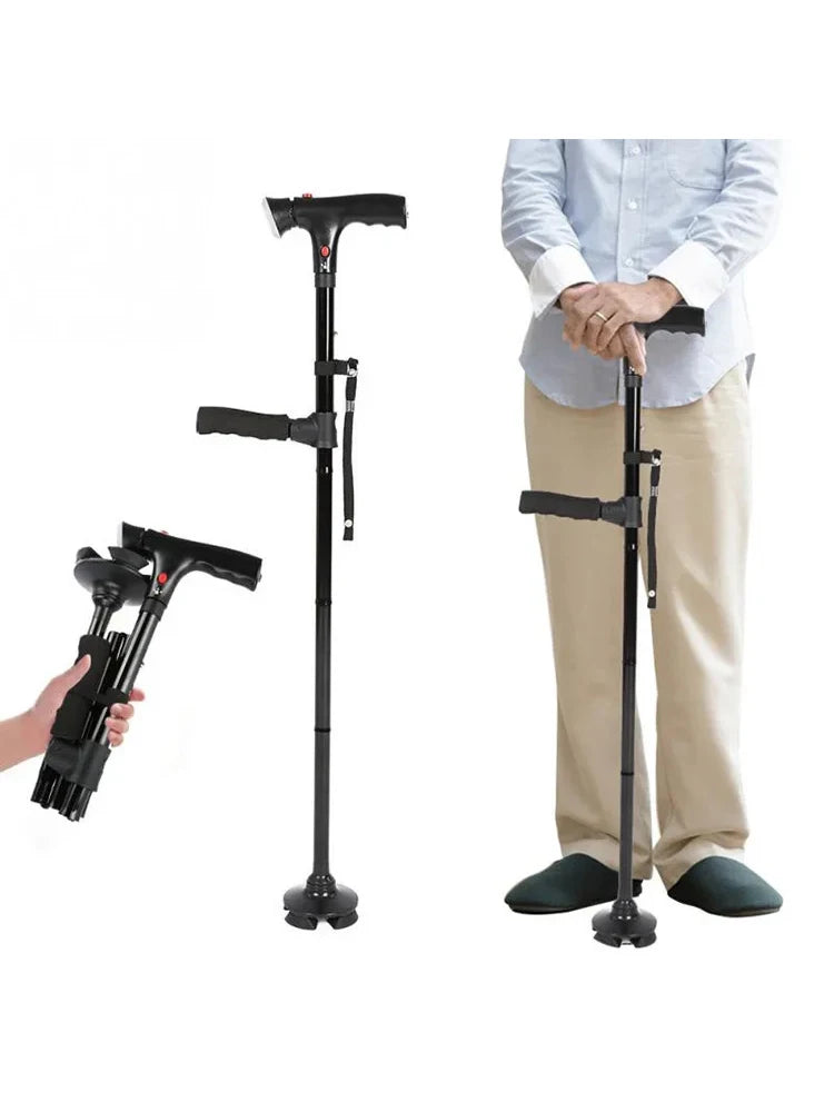 Collapsible Telescopic Folding Cane LED with Alarm - Supersell 