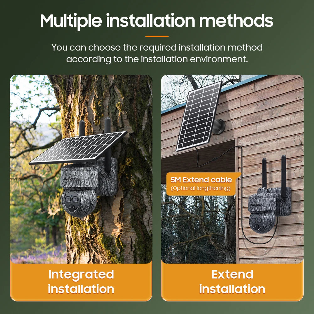 8MP 4G SIM Card / WIFI Solar Camera Outdoor Security Protection CCTV Recording in Forest / Farm - Supersell