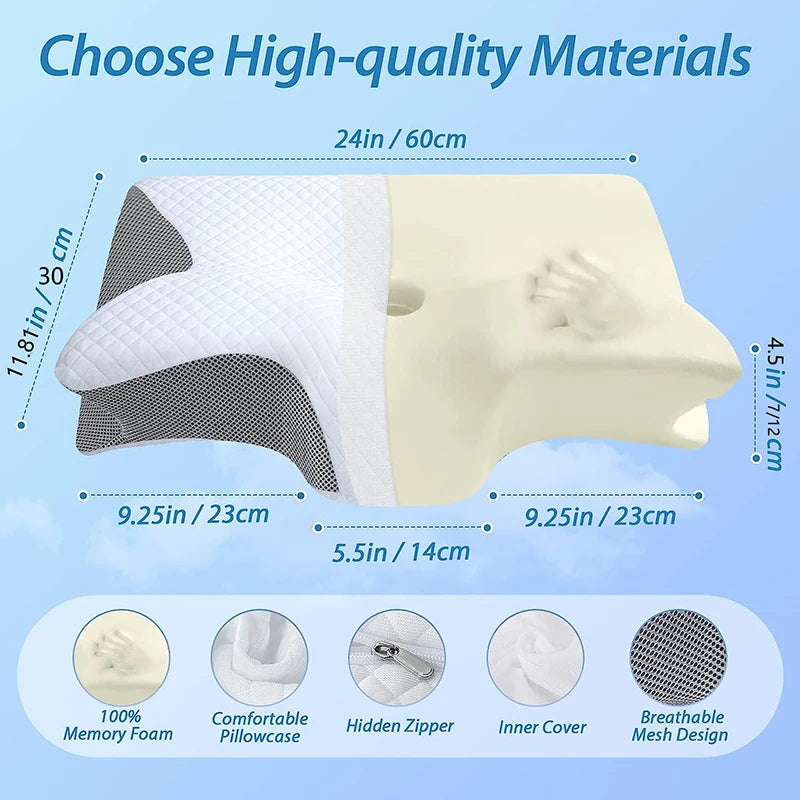 Cervical Ergonomic Contour Orthopedic Pillow for Neck Pain - Supersell 