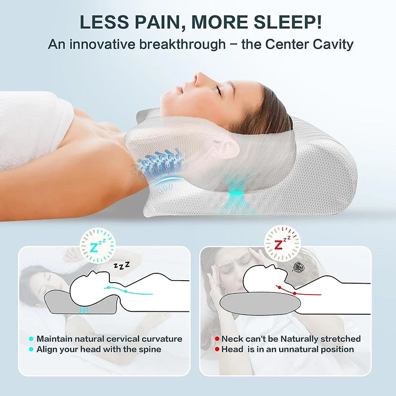 Cervical Ergonomic Contour Orthopedic Pillow for Neck Pain - Supersell 