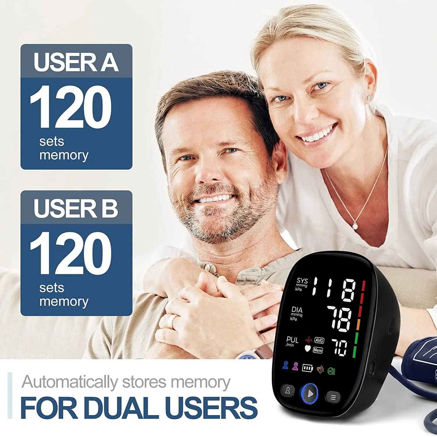 Kingclinic Blood Pressure Monitor Upper Arm Automatic BP Cuff Machine - Supersell 