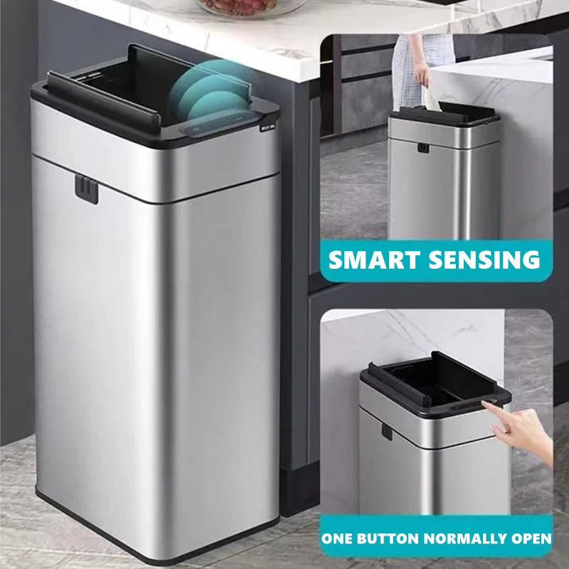 Smart 20L Stainless Steel Trash Can - Automatic Motion Sensor Bin - Supersell 