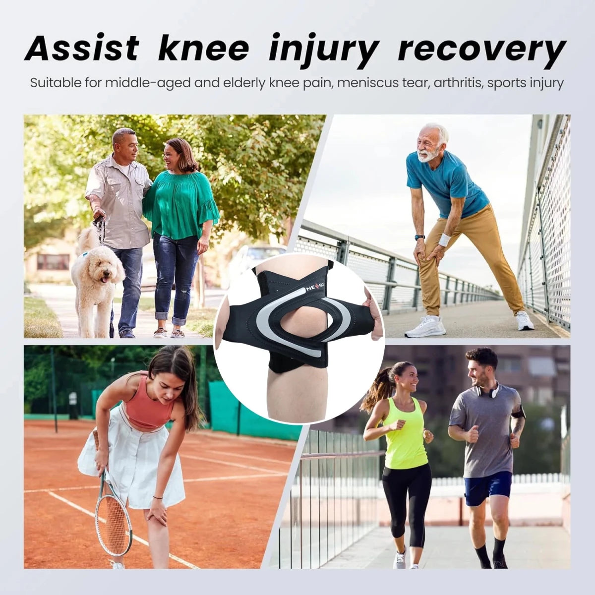 Adjustable Knee Support Wrap for Arthritis & Meniscus Relief - Supersell