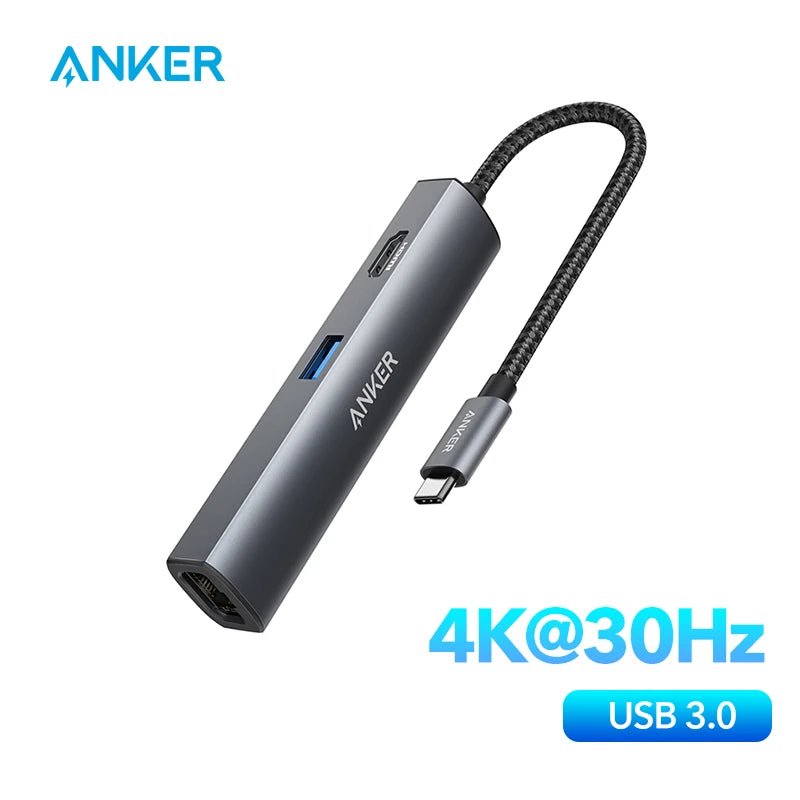 Anker USB Hub Adapter 5 - in - 1 with 4K USB C to HDMI - Supersell