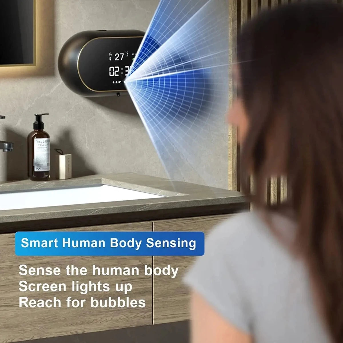 Automatic 450ml Foam Soap Dispenser with Time/Temp Display - Supersell
