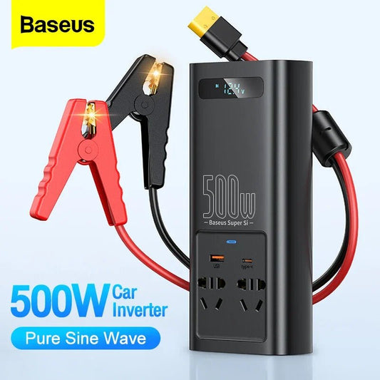 Baseus 500W Pure Sine Wave Inverter 12V to 220V Power Socket Car Inverter - Supersell