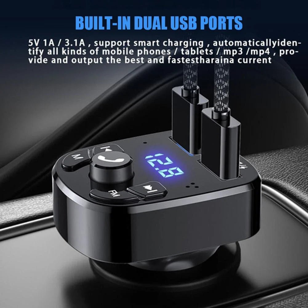 Car Bluetooth Receiver with USB Fast Charger Ports - Supersell