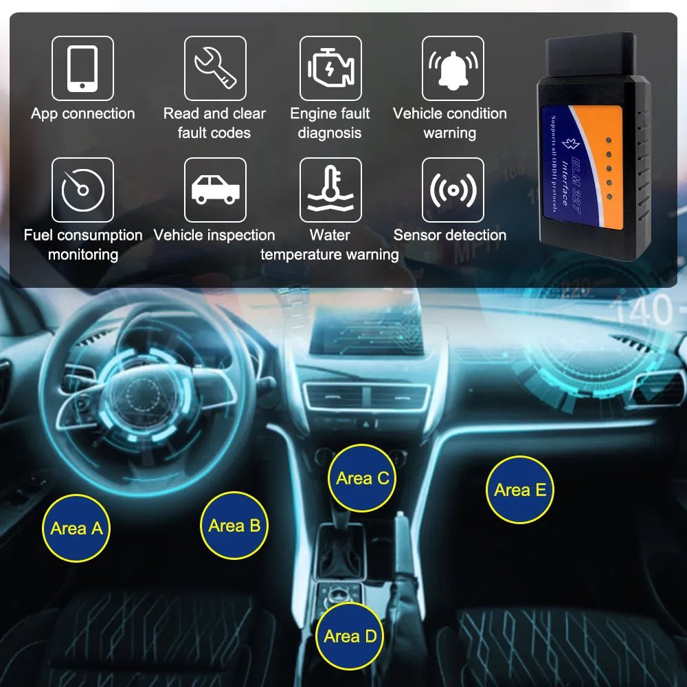 Car Scanner Diagnostic Tool OBD2 Bluetooth Free Scans for Life - Supersell