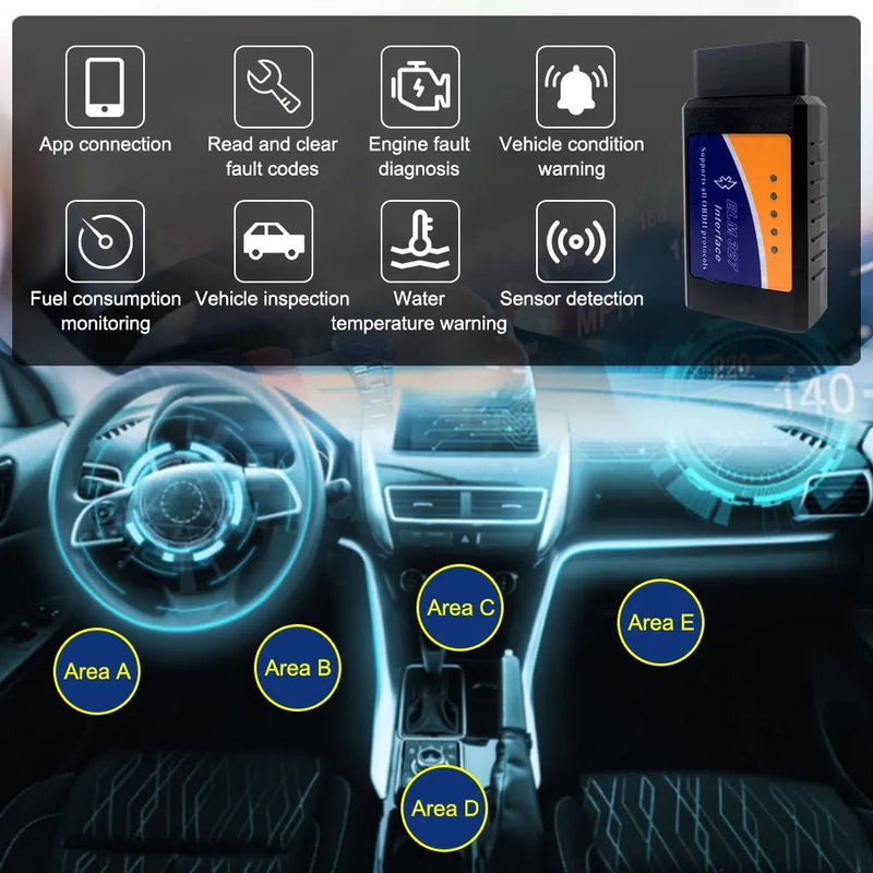 Car Scanner Diagnostic Tool OBD2 Bluetooth Free Scans for Life - Supersell