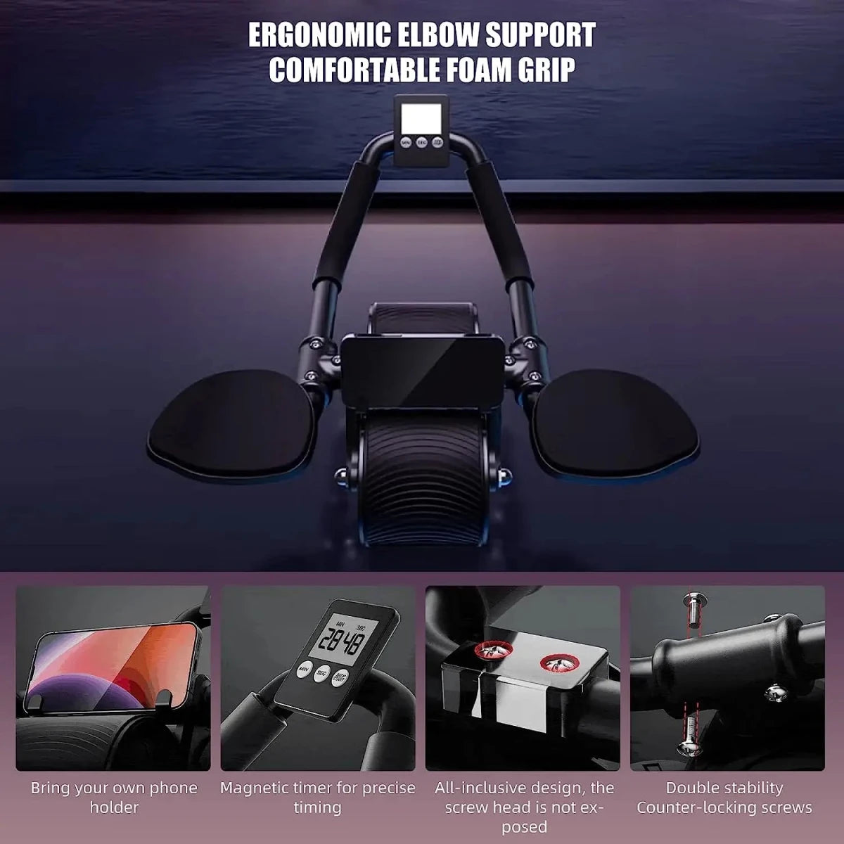 Elbow Support Automatic Rebound Abdominal Exercise Roller Wheel - Supersell