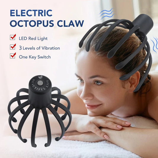 Electric Head Massager – 3 Gears, 12 - Claw USB Rechargeable Device - Supersell