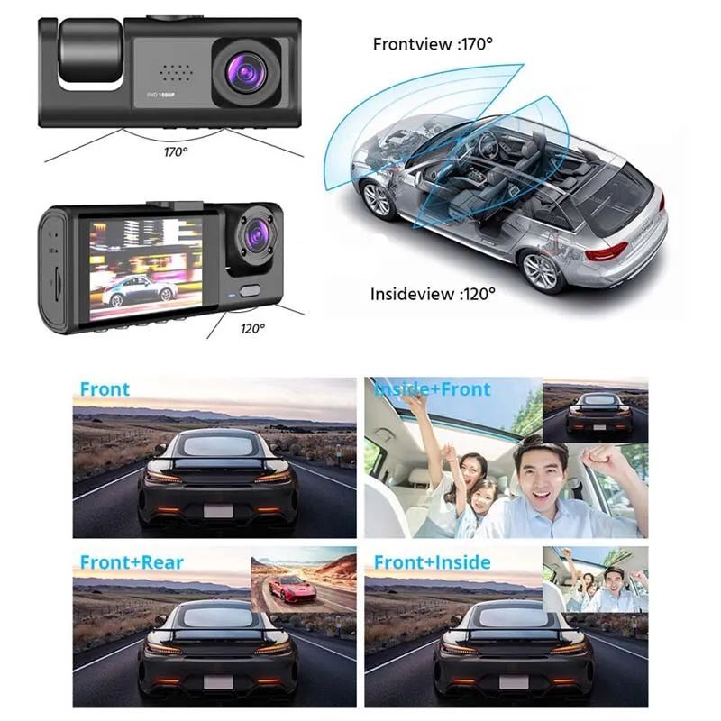 Front Rear Inside Car View 24 Hours Car Security Camera - Supersell