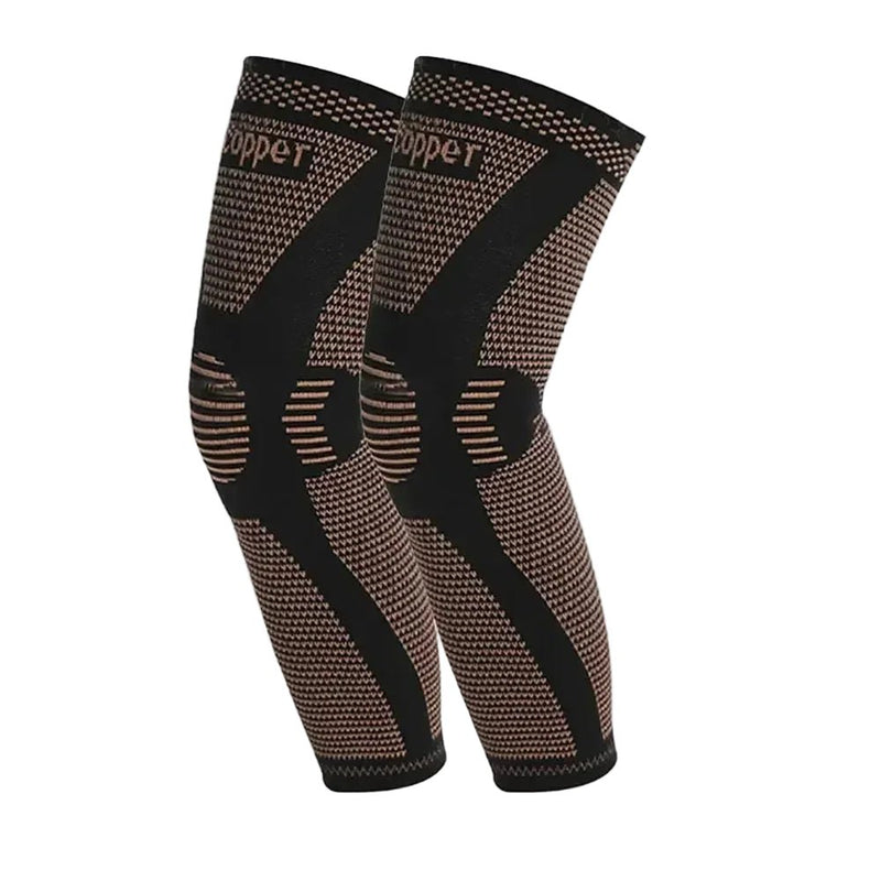 Full Leg Copper Compression Knee Sleeves Support - Supersell