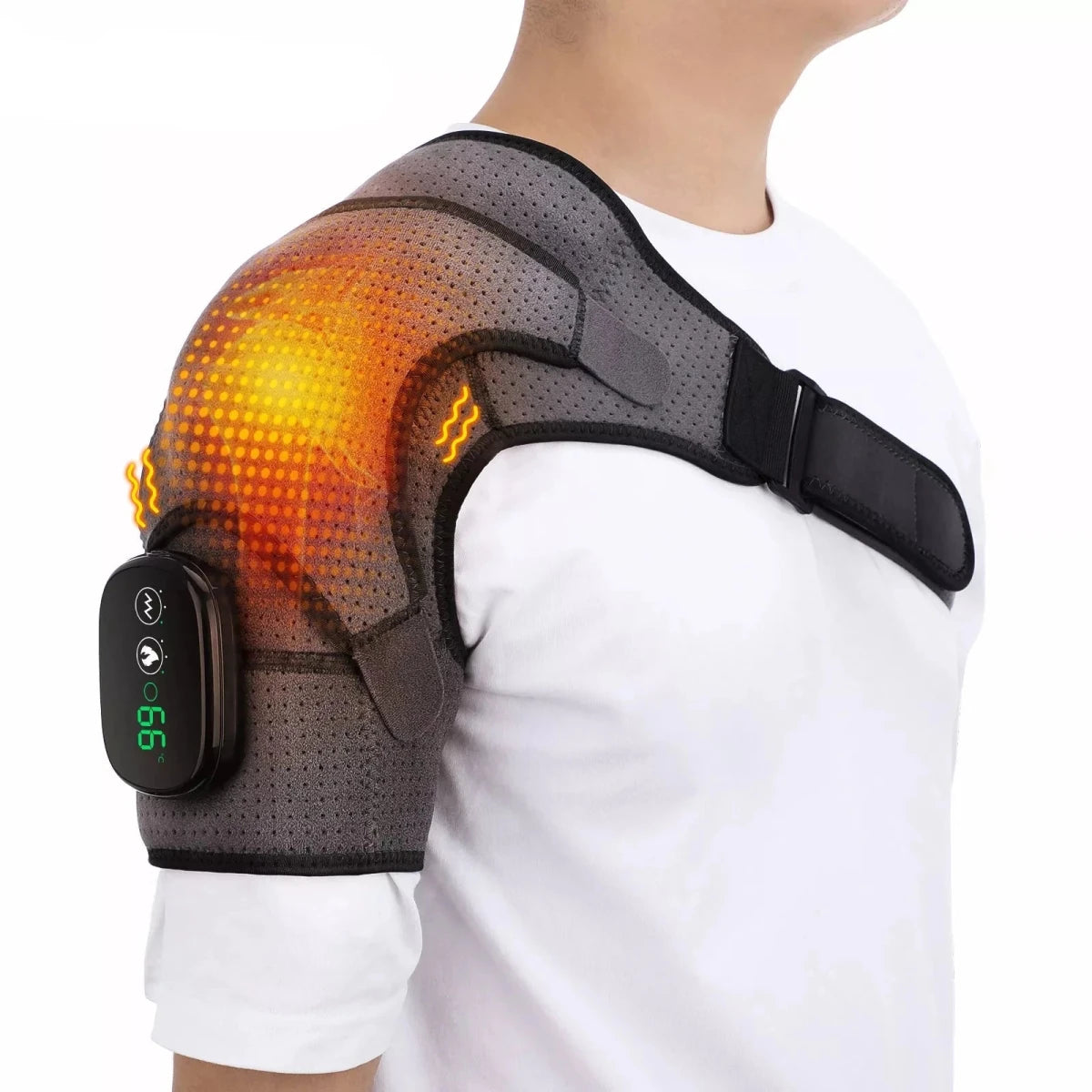 Heating Vibrations Shoulder, Neck, & Back Massage Brace 3 Levels Physiotherapy Therapy - Supersell