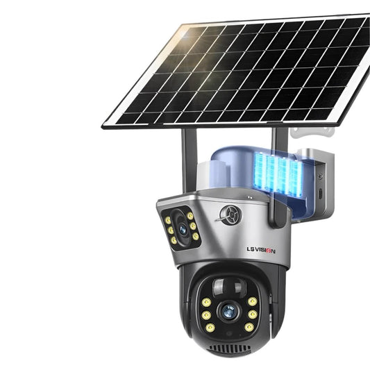 LS VISION 8MP Solar WiFi - 4G Outdoor PTZ Dual - Lens Security Cam - Supersell