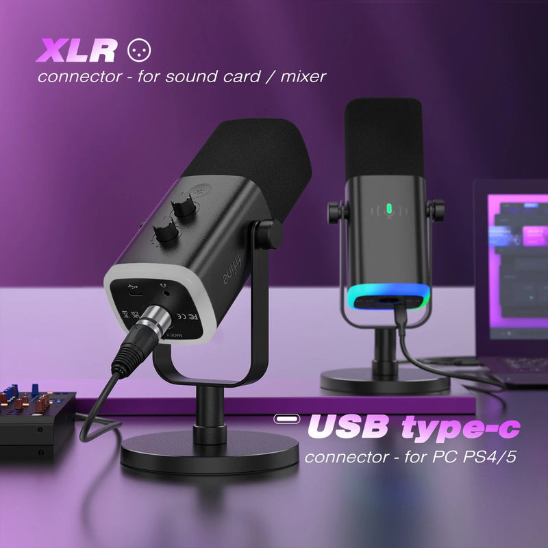 Pro FIFINE USB/XLR Dynamic Microphone for PC PS5/4 - Supersell