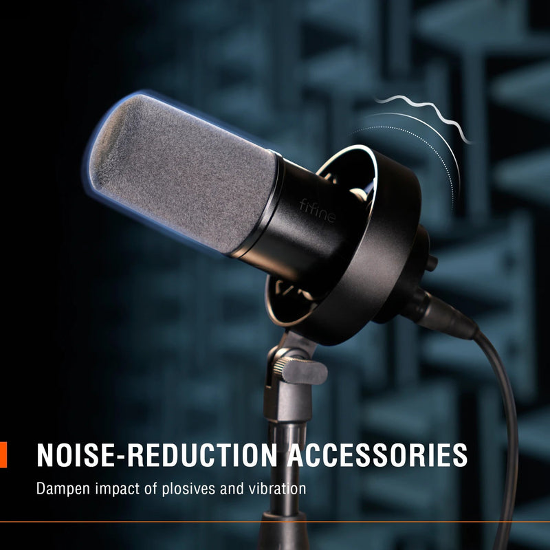 Pro FIFINE USB/XLR Dynamic Microphone with Shock Mount - Supersell