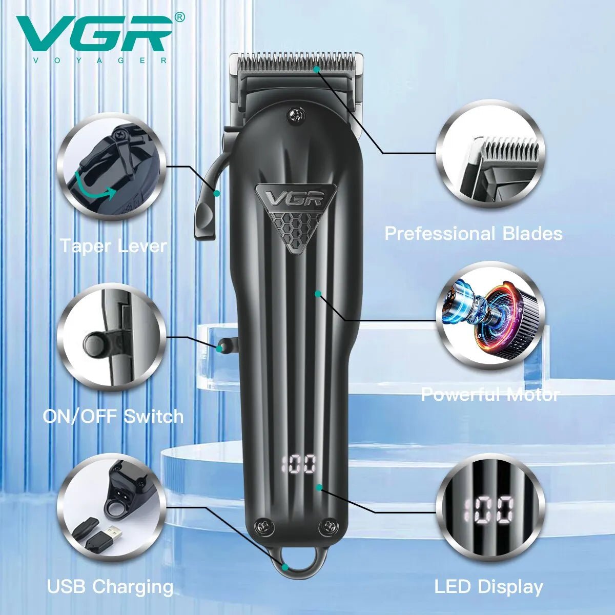 Professional Hair Trimmer VGR Super Sharp Blades - Supersell