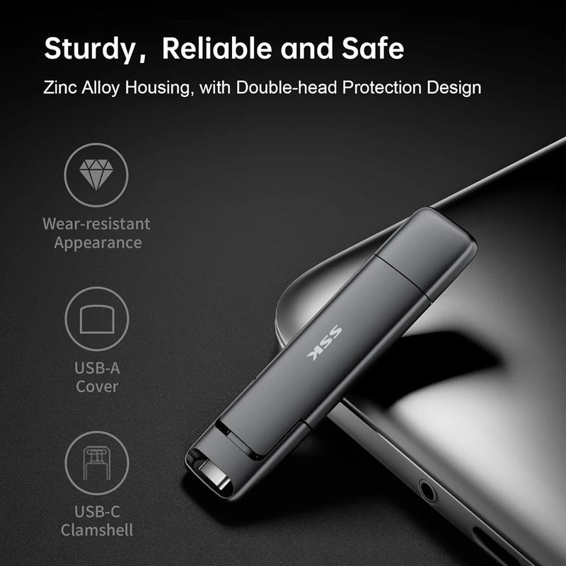 SSK External SSD Type - C + USB A 3.2 Flash Drive - Supersell
