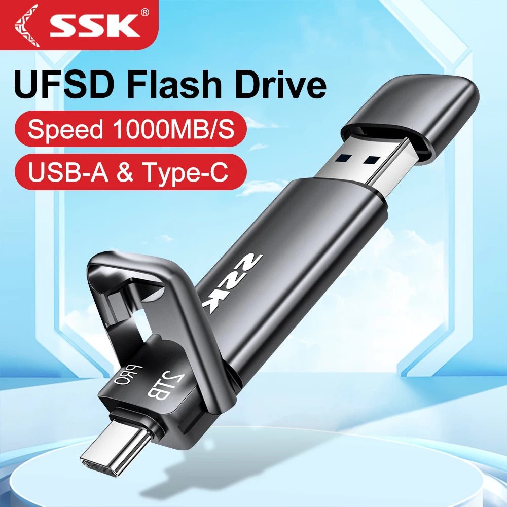 SSK External SSD Type - C + USB A 3.2 Flash Drive - Supersell