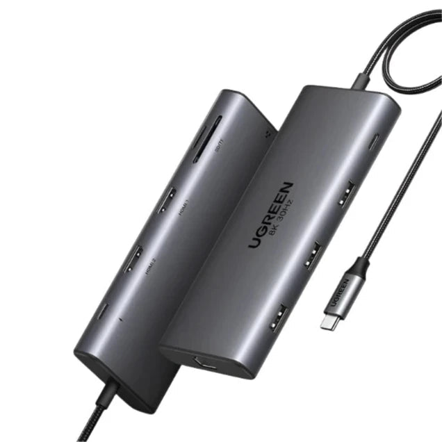 UGREEN Dual HDMI USB HUB 8K HDMI Adapter 10 in 1 Splitter USB 3.0 PD 100W Dock - Supersell