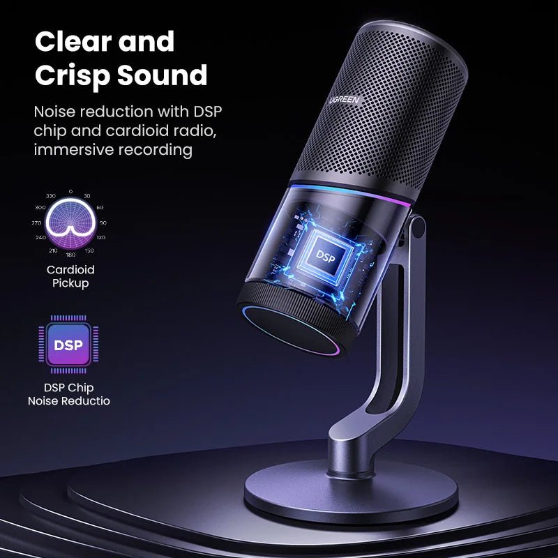 UGREEN USB Microphone with RGB Modes Professional Condenser Mic - Supersell