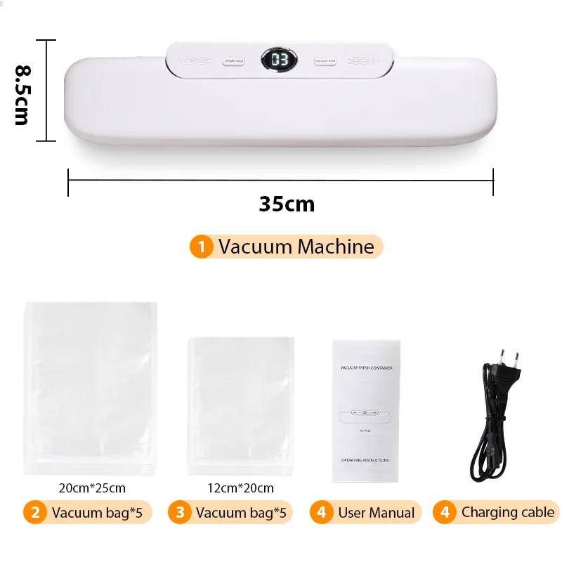 Vacuum Sealer Packaging Machine with 10pcs Vacuum bags - Supersell